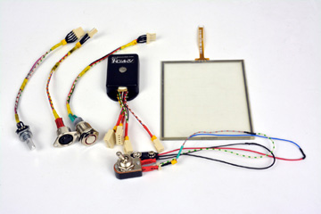 Electronic components of the XY MIDIpad kit